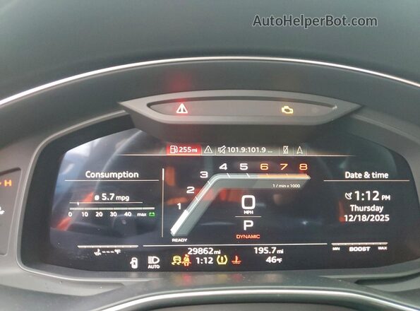 WAUSFBF29NN036191 2022 AUDI S7 Gray ხელსაწყოთა პანელის ხედი