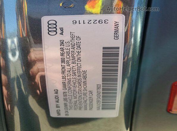 WAUV2BF24SN017603 2025 AUDI OTHER Gray Շարժիչի բաժամունքի տեսք