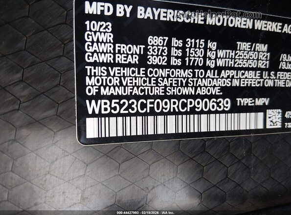 WB523CF09RCP90639 2024 BMW IX Black Вид підкапотного простору