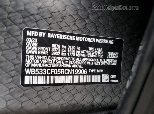 WB533CF05RCN19906 2024 BMW IX Gray 