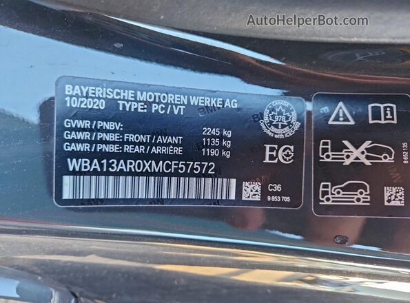 WBA13AR0XMCF57572 2021 BMW M4 Gray 
