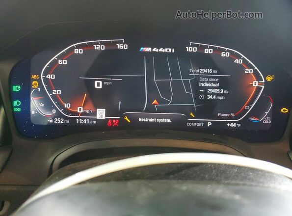 WBA13AW04PFN94444 2023 BMW M4 Gray Widok zestawu wskaźników