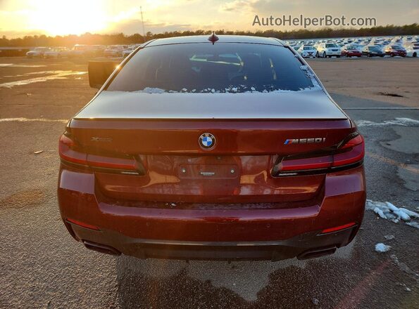 WBA13BK0XMCH20091 2021 BMW M5 Maroon Vista trasera