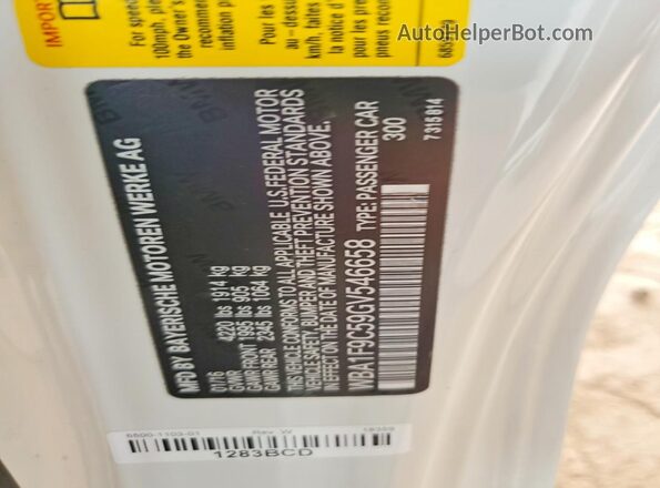 WBA1F9C59GV546658 2016 BMW 2 SERIES White ძრავის განყოფილების ხედი