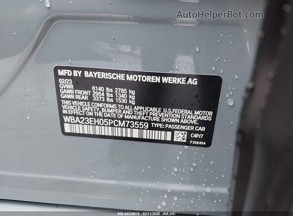 WBA23EH05PCM73559 2023 BMW 7 SERIES Gray 