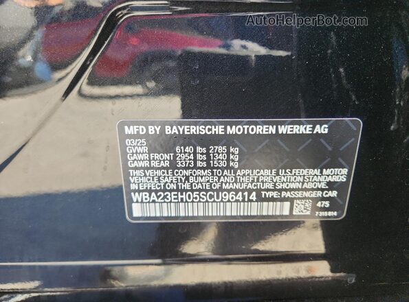 WBA23EH05SCU96414 2025 BMW 7 SERIES Black 