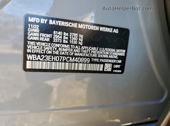 WBA23EH07PCM40899 2023 BMW 7 SERIES Blue 
