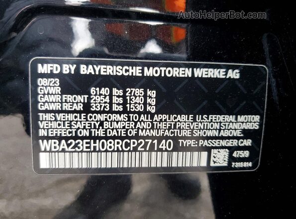 WBA23EH08RCP27140 2024 BMW 7 SERIES Black 