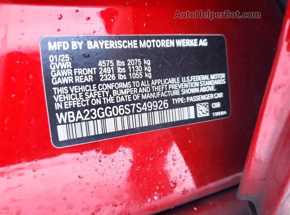 WBA23GG06S7S49926 2025 BMW 2 SERIES Red Вид підкапотного простору