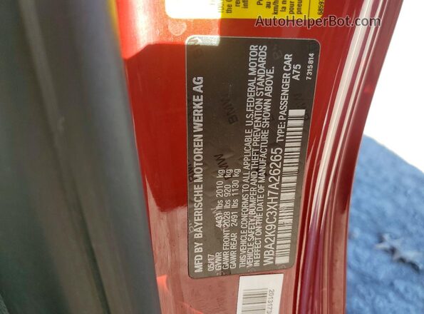 WBA2K9C3XH7A26265 2017 BMW 2 SERIES Red Widok komory silnika