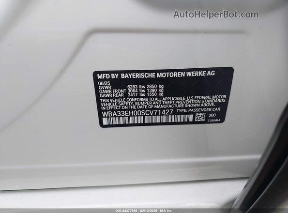 WBA33EH00SCV71427 2025 BMW 7 SERIES White 