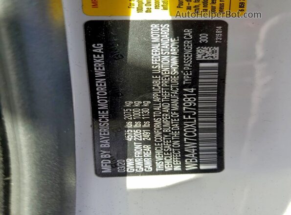 WBA4W7C0XLFJ79814 2020 BMW 4 SERIES White Engine compartment view
