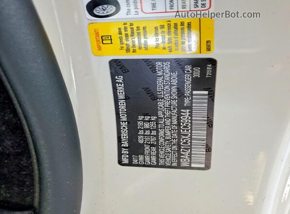 WBA4Z1C5XJEC59944 2018 BMW 4 SERIES Белый Вид подкапотного пространства