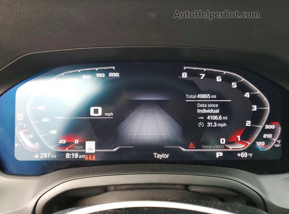 WBA5R1C02LFJ20393 2020 BMW 3 SERIES Teal ხელსაწყოთა პანელის ხედი