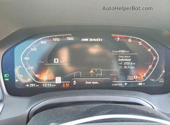 WBA5U7C09LFH15309 2020 BMW M3 White Widok zestawu wskaźników