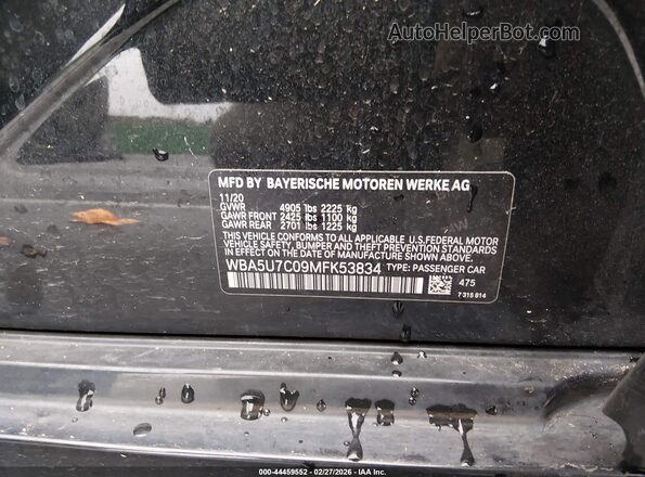 WBA5U7C09MFK53834 2021 BMW M3 Black 