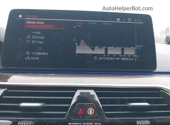 WBA73BJ05MCH11942 2021 BMW 5 SERIES Blue Vista de los asientos traseros
