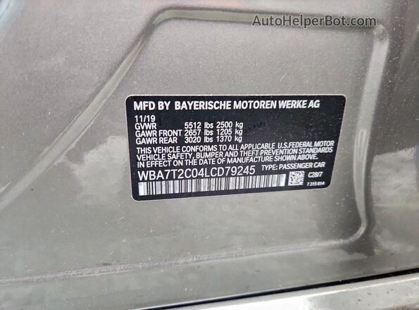WBA7T2C04LCD79245 2020 BMW 7 SERIES Silver Engine compartment view