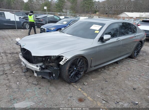 WBA7U2C00MCF40155 2021 BMW 7 SERIES Gray წინა მარცხენა ხედი სამი მეოთხედიდან