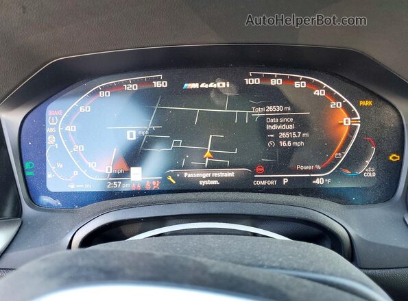 WBA83AP02NCJ80333 2022 BMW M4 Black Вид щитка приладів