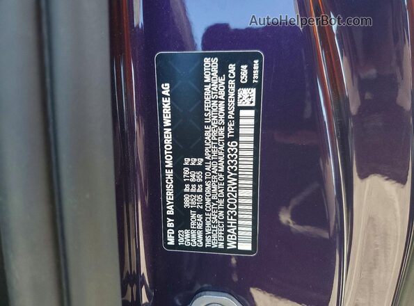 WBAHF3C02RWY33336 2024 BMW Z4 Purple 