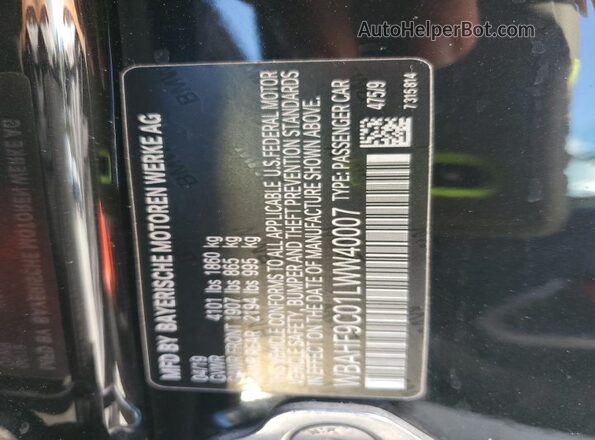 WBAHF9C01LWW40007 2020 BMW Z4 Black Vista del compartimento del motor