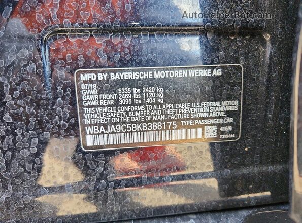 WBAJA9C58KB388175 2019 BMW 5 SERIES Blue Շարժիչի բաժամունքի տեսք