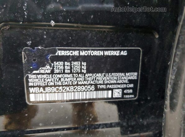 WBAJB9C52KB289056 2019 BMW M5 Black ძრავის განყოფილების ხედი