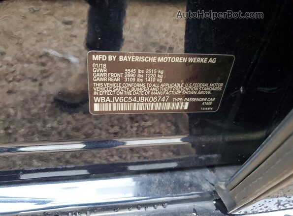 WBAJV6C54JBK06747 2018 BMW 6 SERIES Черный Вид подкапотного пространства