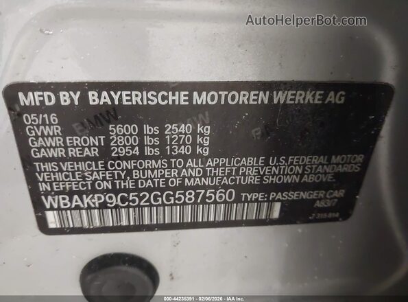 WBAKP9C52GG587560 2016 BMW 7 SERIES Silver 
