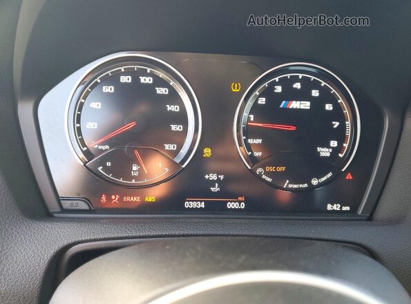 WBS1J3C08L7H04727 2020 BMW M2 Blue ხელსაწყოთა პანელის ხედი