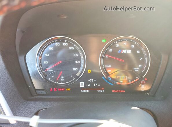 WBS2U7C0XL7D74480 2020 BMW M2 White Vista del cuadro de instrumentos