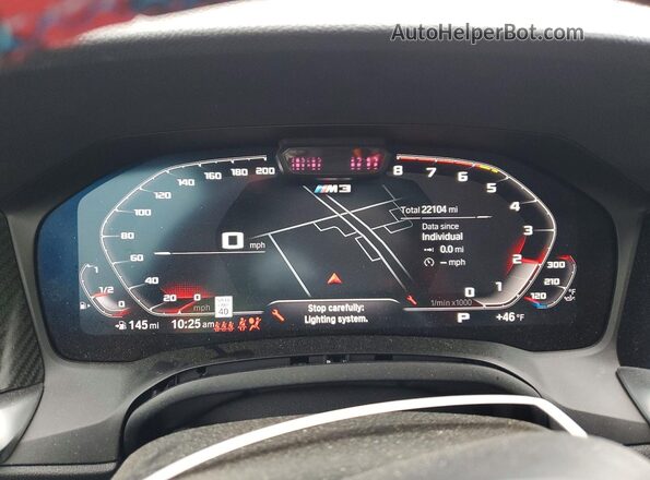 WBS33AY07MFL08065 2021 BMW M3 Gray ხელსაწყოთა პანელის ხედი
