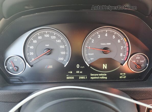 WBS3R9C56GK338007 2016 BMW M4 Blue Vista del cuadro de instrumentos