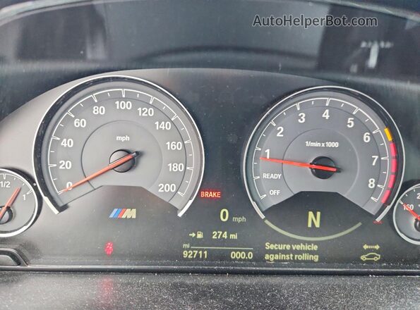 WBS3U9C50GP969045 2016 BMW M4 Blue Vista del cuadro de instrumentos