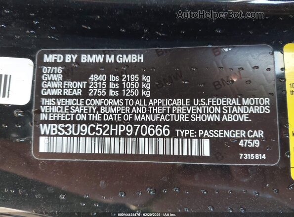 WBS3U9C52HP970666 2017 BMW M4 Черный Вид подкапотного пространства