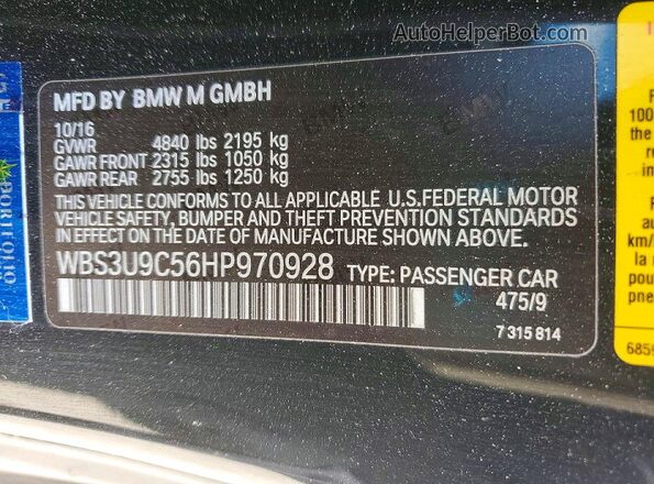 WBS3U9C56HP970928 2017 BMW M4 Black 