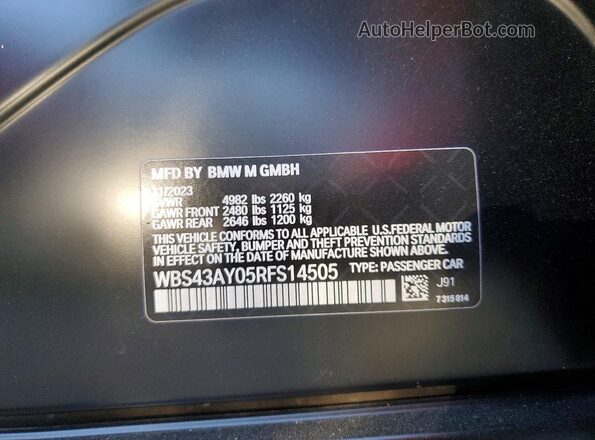 WBS43AY05RFS14505 2024 BMW M3 Black Vista del compartimento del motor