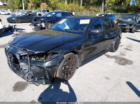 WBS43AY07RFT35312 2024 BMW M3 Black წინა მარცხენა ხედი სამი მეოთხედიდან