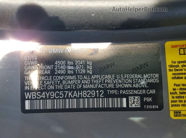 WBS4Y9C57KAH82912 2019 BMW M4 Silver 