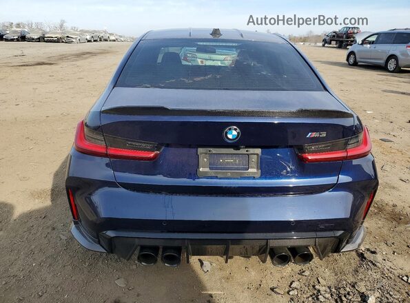 WBS53AY09RFR65899 2024 BMW M3 Blue Rear view