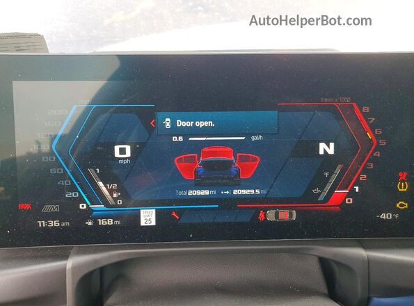 WBS53AY09RFR65899 2024 BMW M3 Blue Instrument cluster view