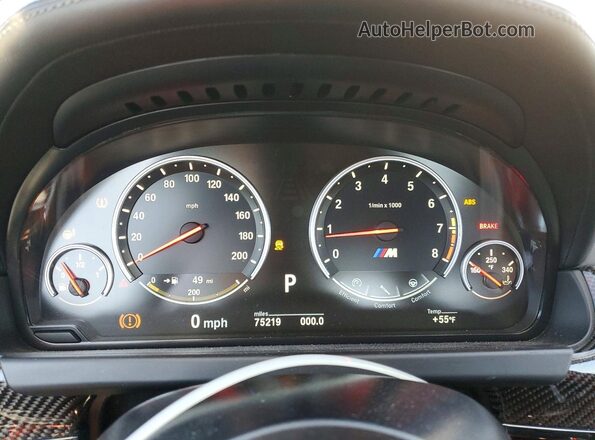 WBS6J9C52GD934692 2016 BMW M6 White Instrument cluster view