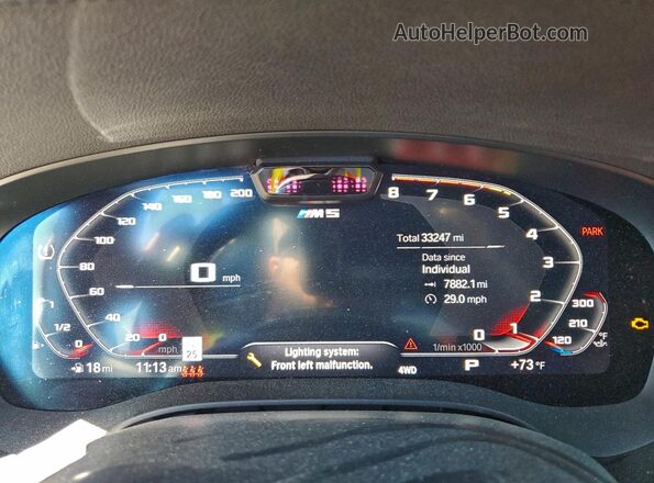 WBS83CH01NCJ40475 2022 BMW M5 White Vista del cuadro de instrumentos