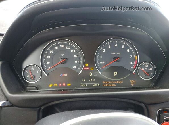 WBS8M9C58J5L00532 2018 BMW M3 Blue ხელსაწყოთა პანელის ხედი