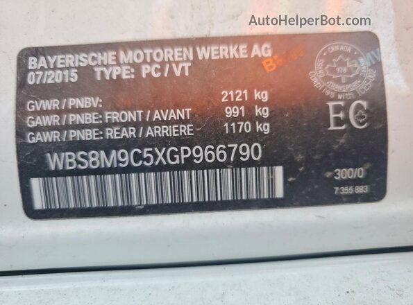WBS8M9C5XGP966790 2016 BMW M3 White Vista del compartimento del motor