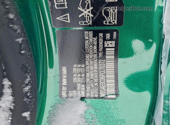 WBSAE0C06PCL70372 2023 BMW M8 Green Engine compartment view