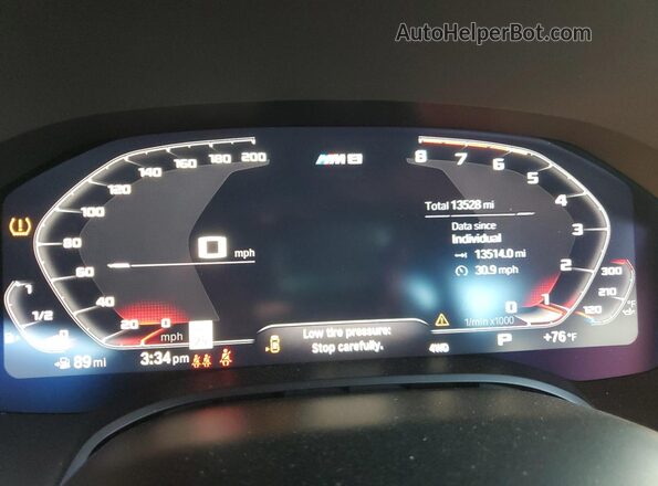 WBSAE0C0XPCM16978 2023 BMW M8 Black Instrument cluster view