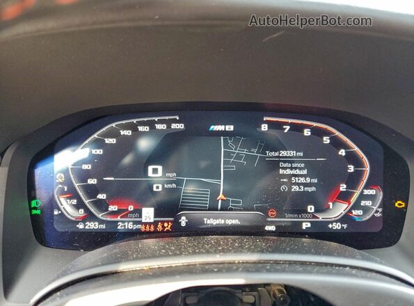 WBSGV0C05RCN12353 2024 BMW M8 Gray ხელსაწყოთა პანელის ხედი