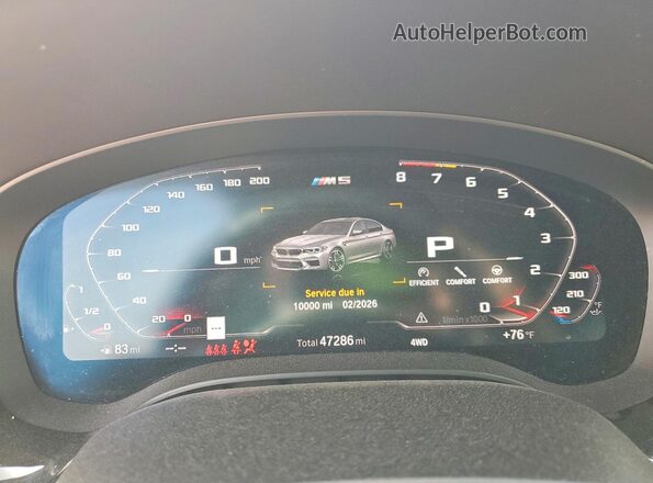 WBSJF0C08LCD17957 2020 BMW M5 Red Widok zestawu wskaźników